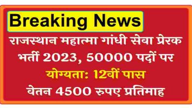 Rajasthan Mahatma Gandhi Seva Prerak Bharti 2023