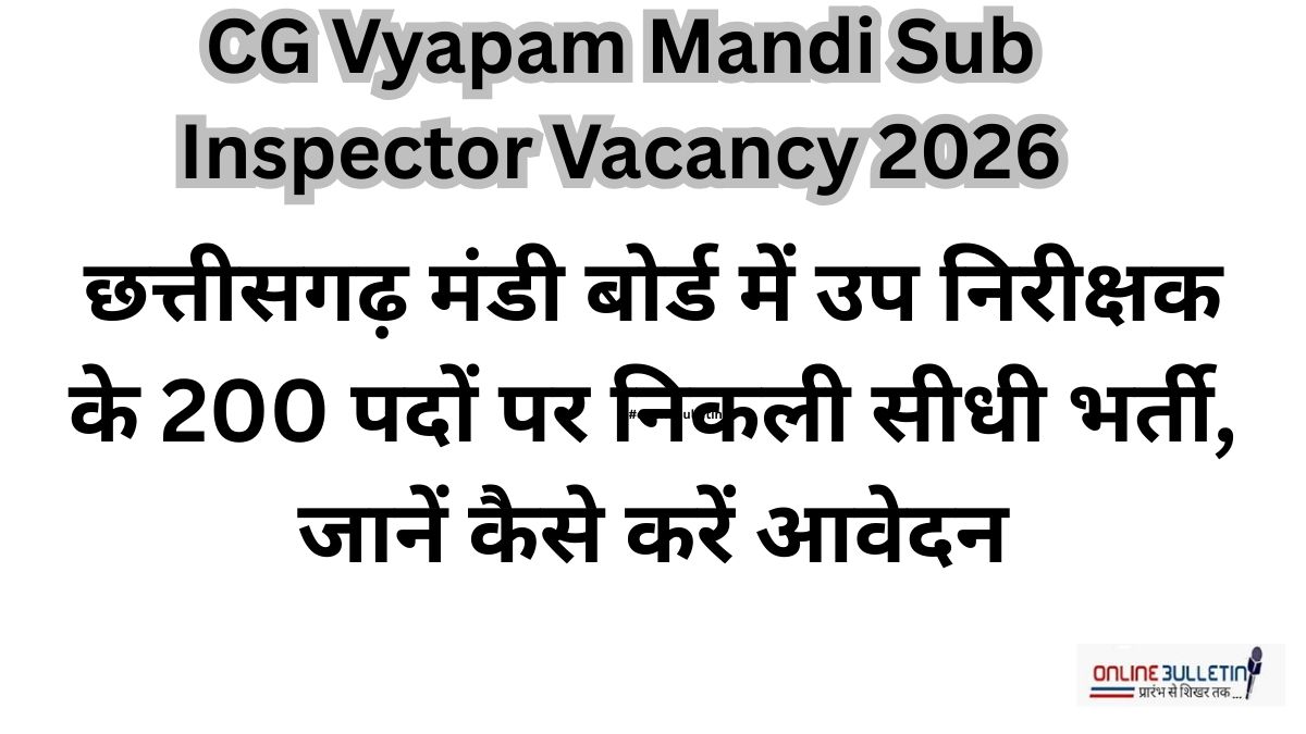 CG Vyapam Mandi Sub Inspector Vacancy 2026