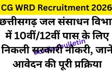 CG WRD Recruitment 2026