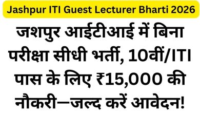 Jashpur ITI Guest Lecturer Bharti 2026