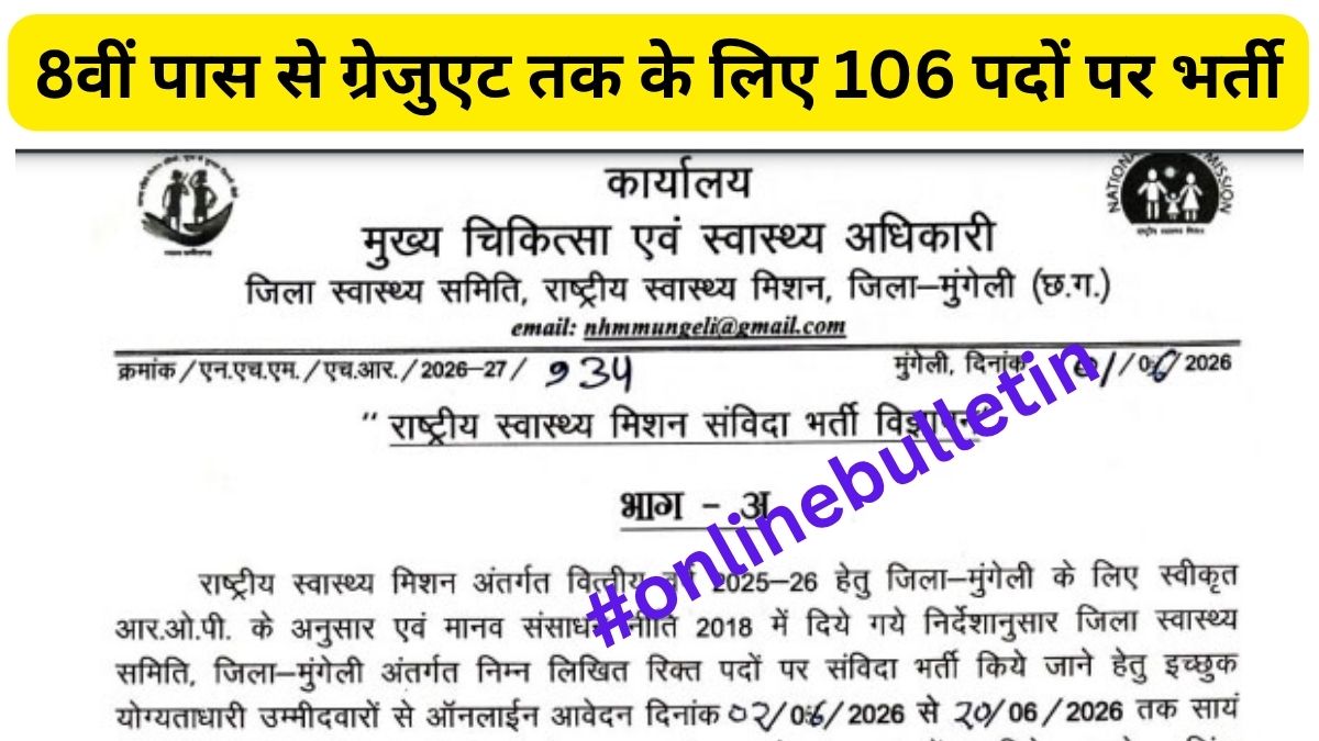 CMHO Mungeli Recruitment 2026