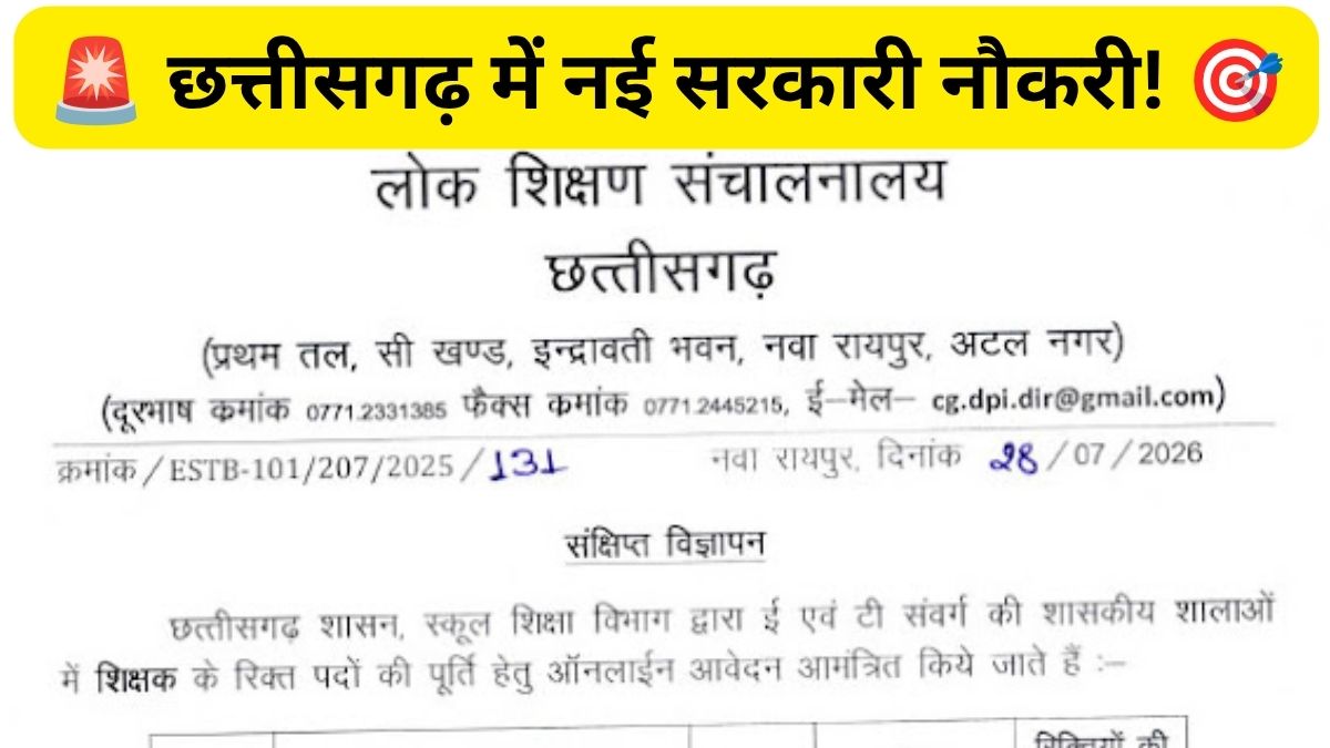 CG Teacher Recruitment 2026